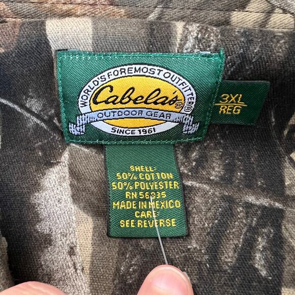 Cabela’s Vintage Camo camouflage Flannel Button Down Shirt men’s 3XL Real Tree - Picture 3 of 5